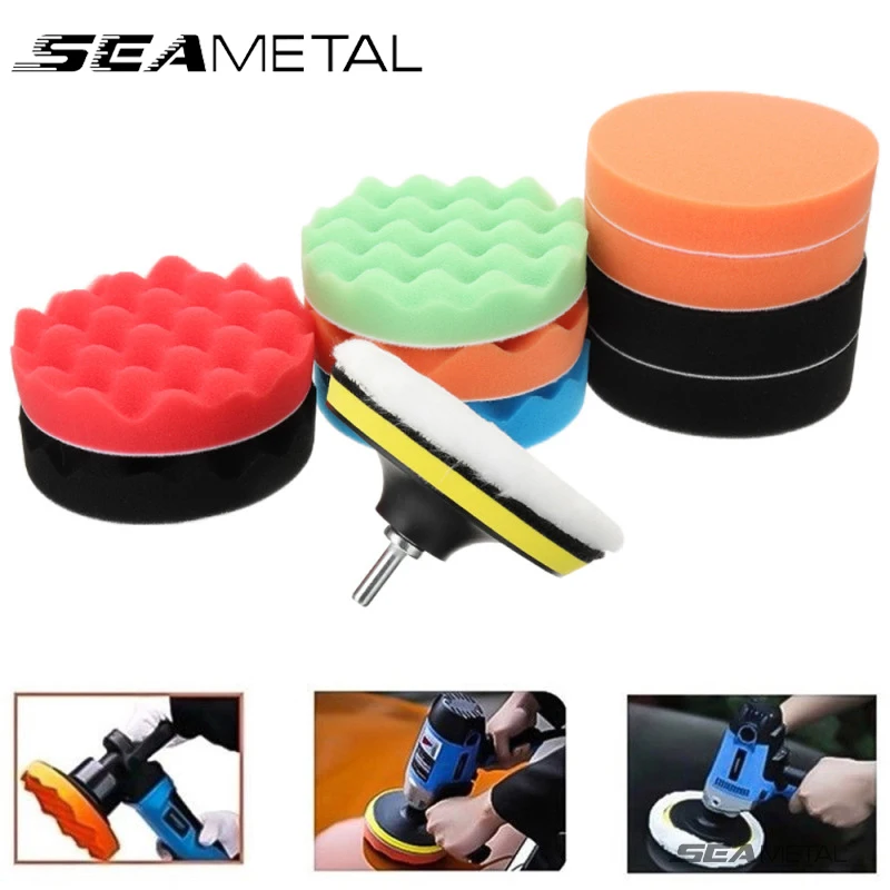 Car Polishing Sponge 3/4/5 Inch Car Polishing Pad Kit Foam Pad Polishing Wax Pads For Car Motorcycle Removes Scratches