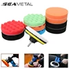 SEAMETAL 3/4/5 Inch Car Polishing Sponge Pads Kit Foam Pad Buffer Kit Polishing Wax Pads for Car Motorcycle Removes Scratches 3