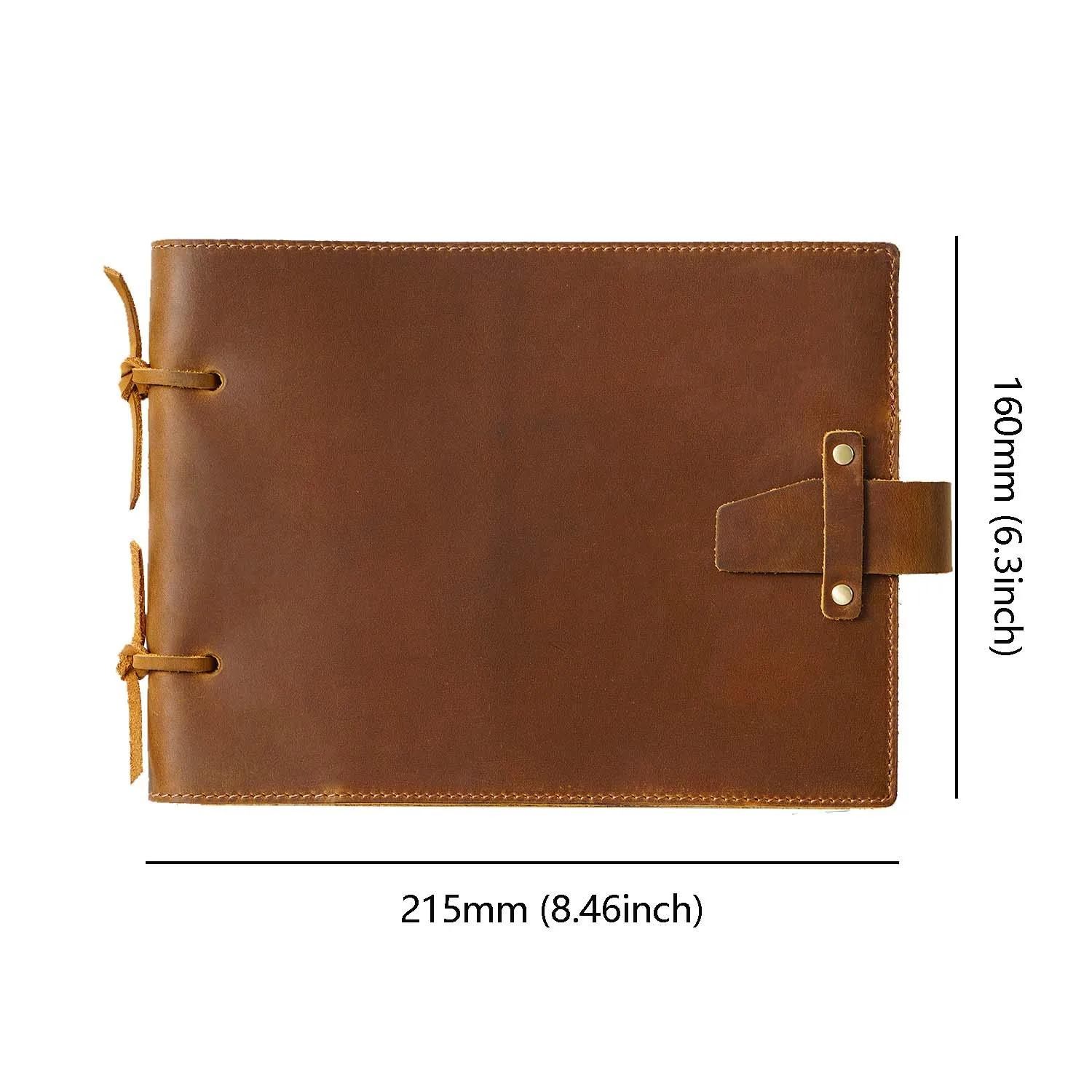 CAHIER,Brown Small--Carnet de notes rétro en cuir de vache véritable
