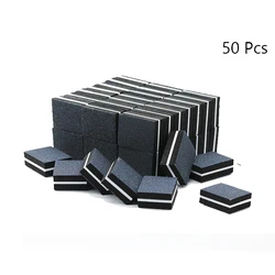 Nail Art Buffing Block - White Sponge File for Smooth Manicure & Pedicure Excellence (Black - 50pcs)