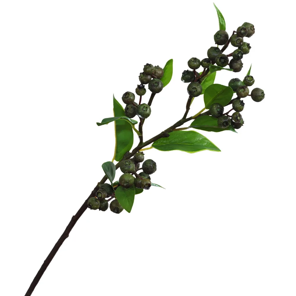 

High Grade 55cm Blueberry Artificial Fruit DIY Plastic Berry Branch Wedding Christmas Party Home Decoration Fake Berries Flowers