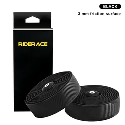 RIDERACE Professional Non-Slip Comfort Cycling Handlebar Tape (Black)