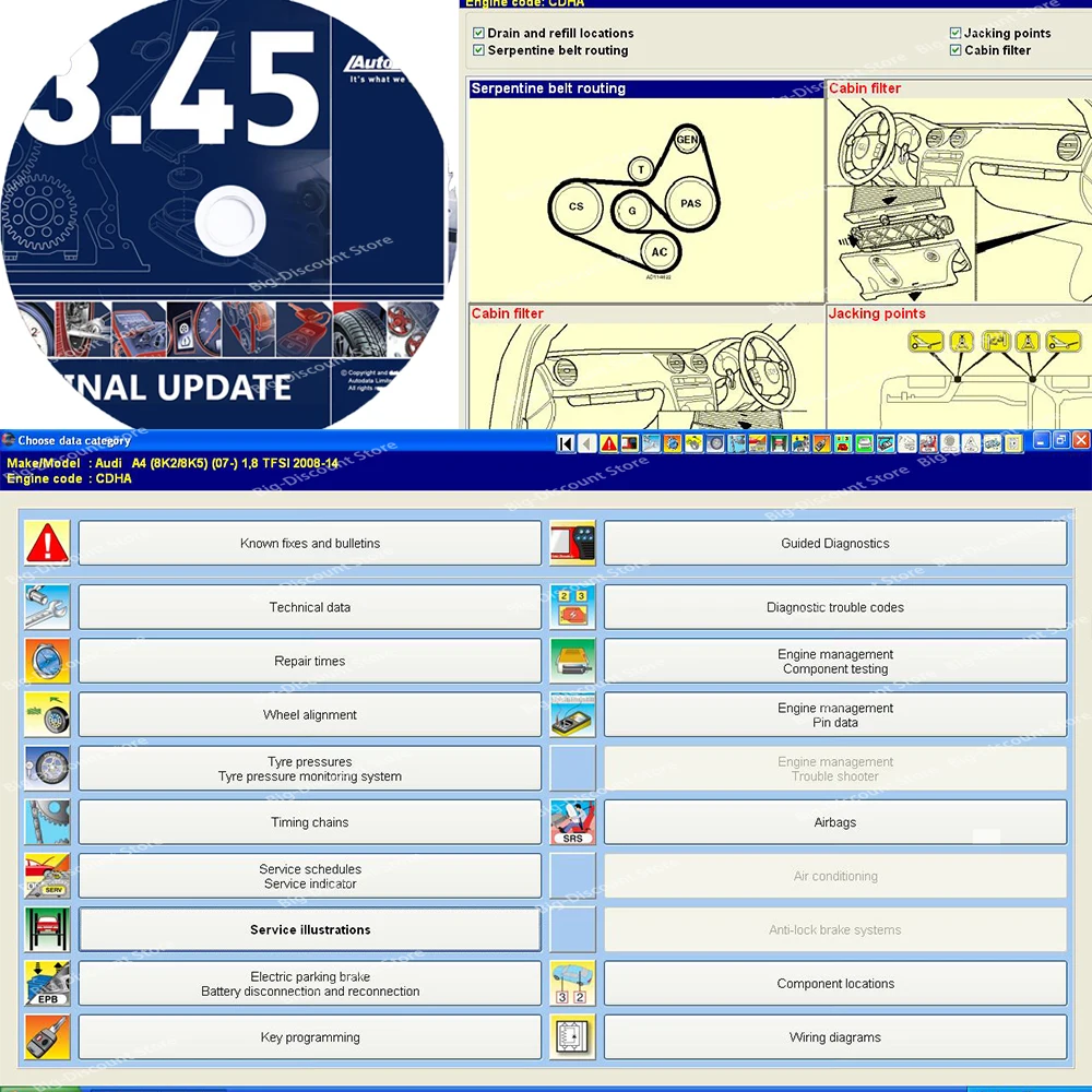 

Diagnostic Tools Software 2024 Hot Sale Auto Data 3.45 Data Atris Stakis 2018.01V only English CD USB car