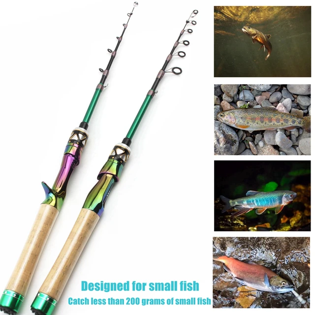 1.8M 1.98M Carbon UltraLight Ul Power Telescopic Fishing Rod Casting  Spinning Rod Test 1-5g Stream Bass Pike Small Fishing Pole