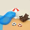 1Set Doll House Cute Simulation Mini Swimming Pool Swimming Circle Beach Chair Set Model Children Play Toys Decoration 3