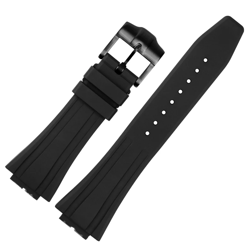 Silicone Fluorine Rubber Watch Strap with Stainless Steel Buckle - Premium Accessory