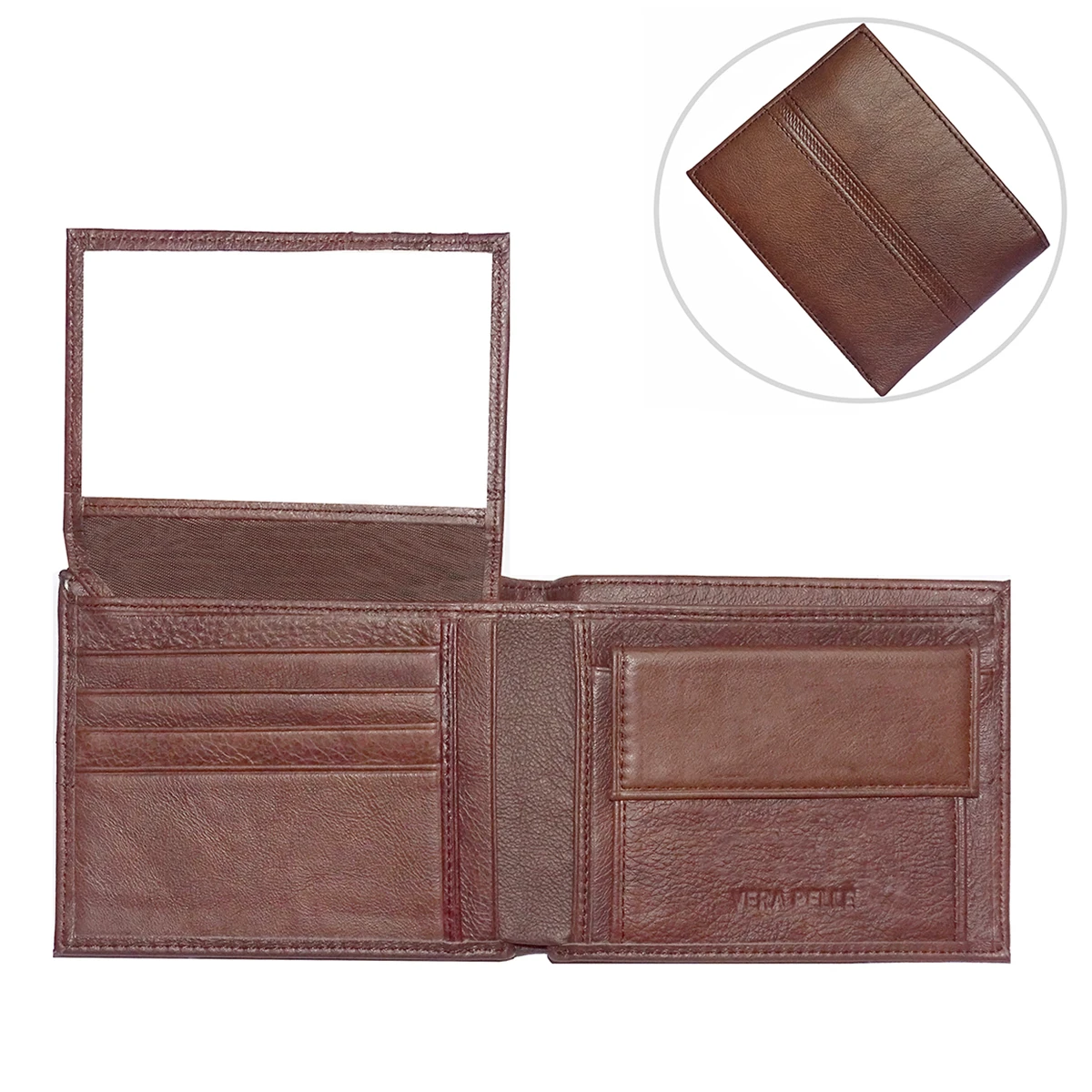 

100% Vintage genuine leather wallet for men credit card holder three-fold Cowhide coin purse male money bag wallet men