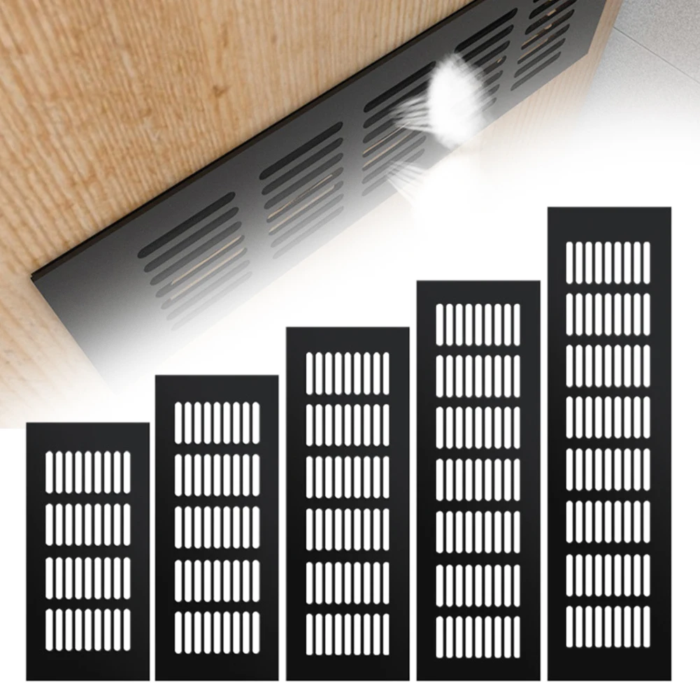 Air Vent Grille Ventilation Grille Shoe Cabinets Wardrobe Black Cabinet Clean Easy To Install Rectangular Durable