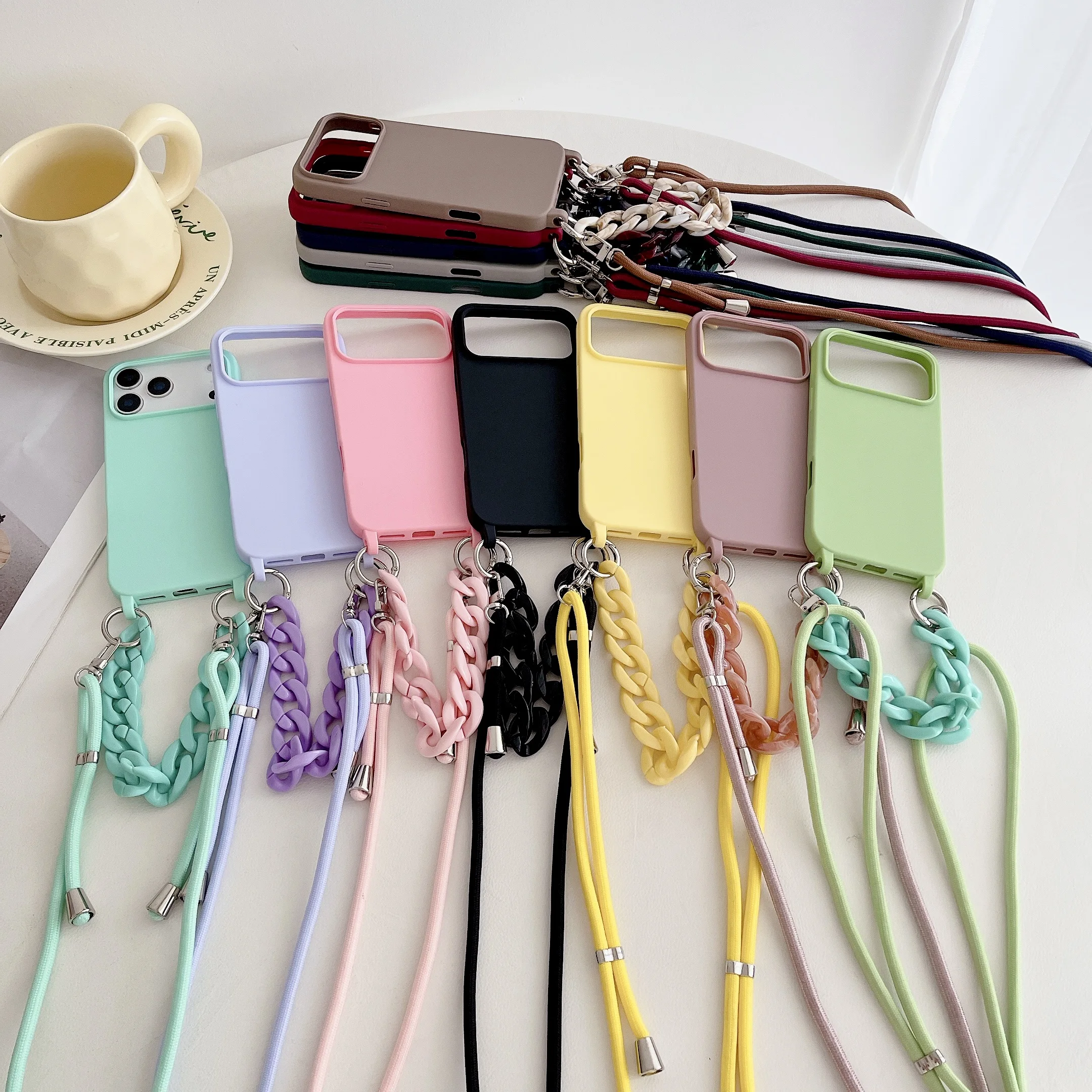 Lanyard Case with Adjustable Cord Strap - Soft Silicone Phone Cover