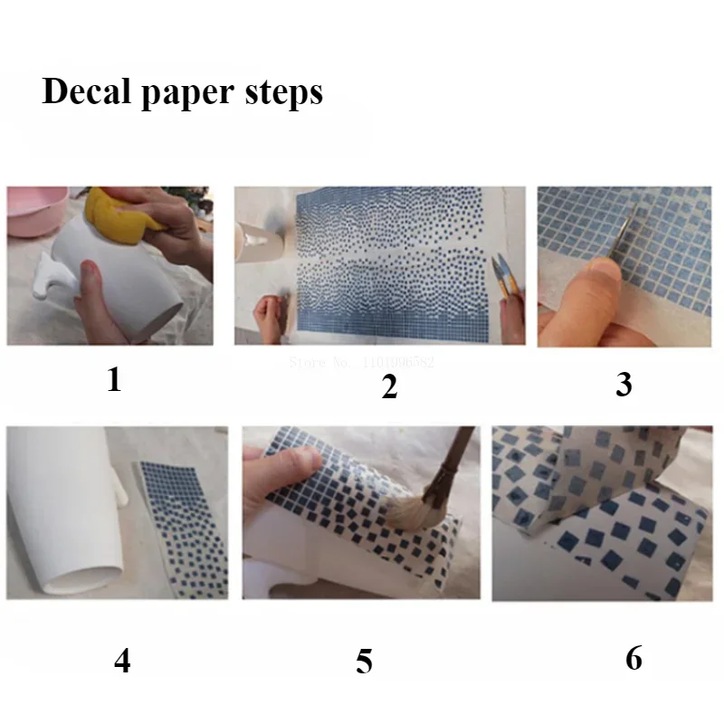 Ceramic Underglaze Blue and White Pattern Transfer Stickers
