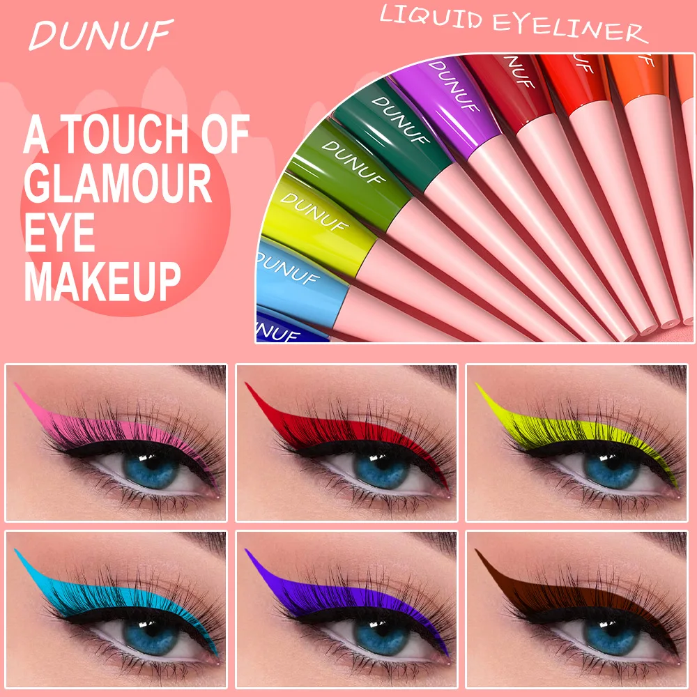 7ML Colourful Liquid Eyeliner Waterproof Lasting Matte Eyeliner Quick Drying Eyes Makeup Tools Black Pink Eyeliner beauty Cosmet 3