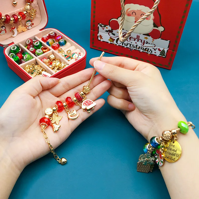 Charm Bracelet Making Kit for Girls,Gift Box 66 Pcs of Jewelry