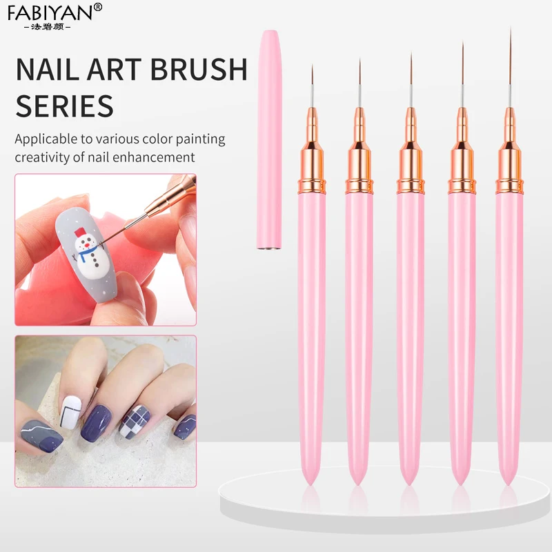 Liner Painting Nail Brushes 5pcs, 7/9/11/15/25mm