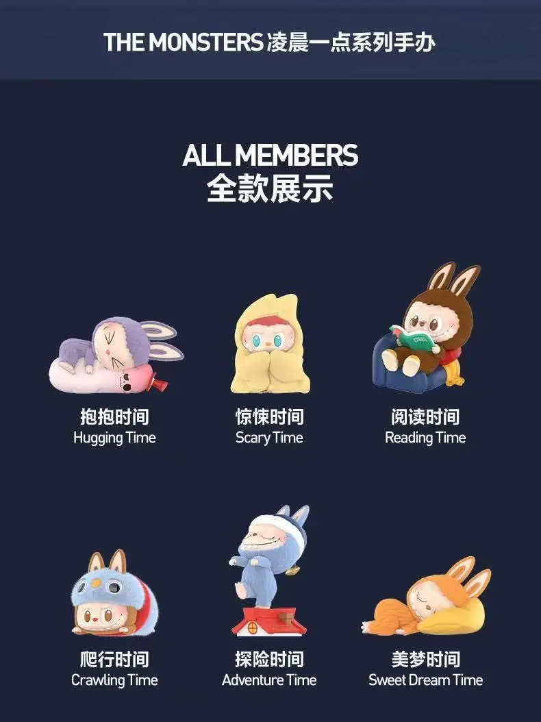 NEW POP MART LABUBU THE MONSTERS 1:00 A.M. Series Mystery Box Kawaii Anime Figure Doll Trendy Toy Desktop Decoration Model Gift