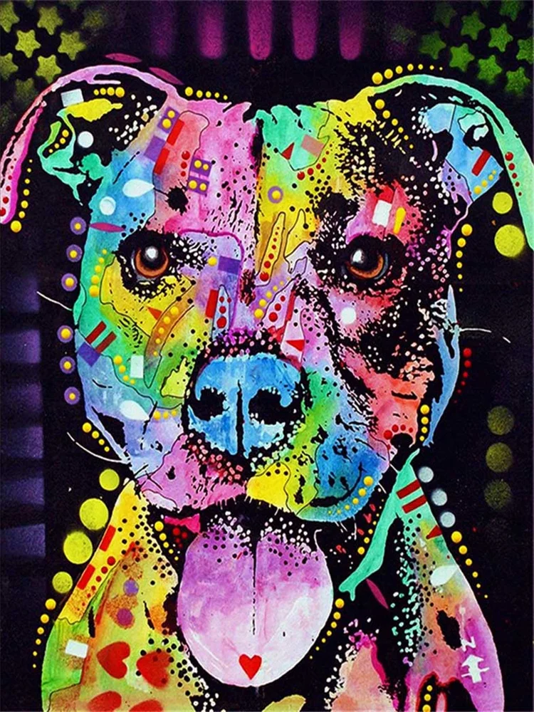 Meian Aquarell Hund Tier DIY Malerei Kreuzstich Stickerei Kits Baumwollfaden Handarbeiten Ross Home Decor Geschenk – Detail 19