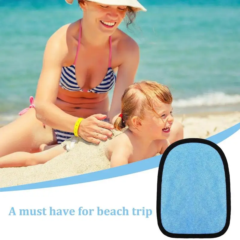 Beach Sand Mitt Wipe Off Mitt Sand Cleaning Gloves Travel Accessories Skin Friendly Clean Sand From Skin For Sandboxes 3