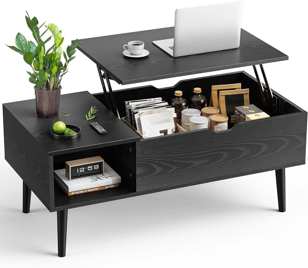 

Подъемник журнального столика для гостиной, деревянная мебель, небольшие подъемные центральные столы со скрытым отсеком, полки для хранения