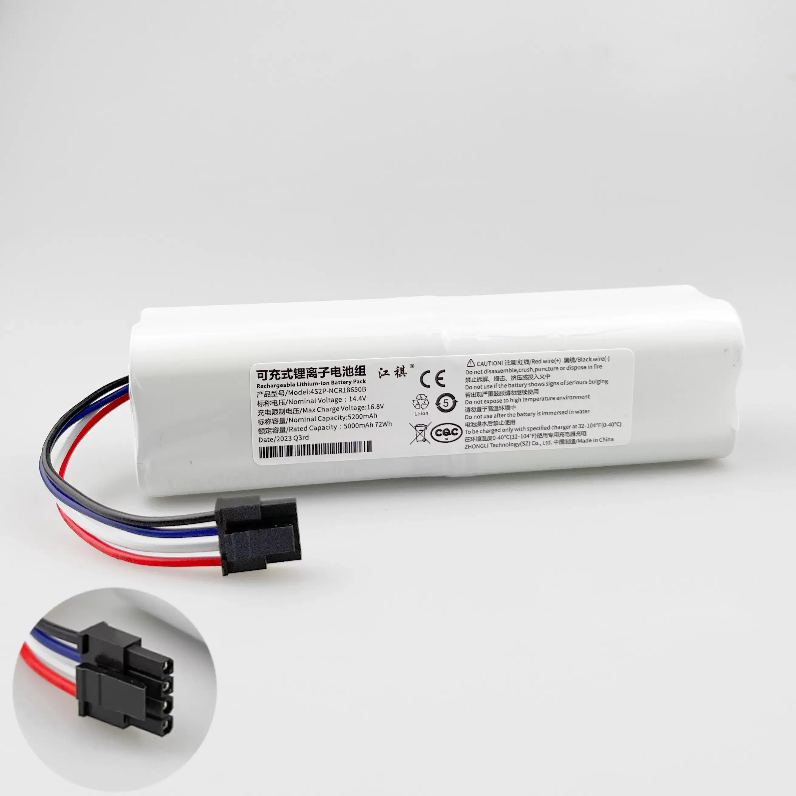 5200mAh Vacuum Cleaner Batteria Per Dreame D9 D10 Plus L10 Pro Plus L10 D10s L10s RLS5-BL0 F9 Z10 Pro RLS5-WH0 D10 RVS5-WH0 RL55L D9 Pro D9 Max L10 Pro With P2008-4S2P-MMBK Avec - 13