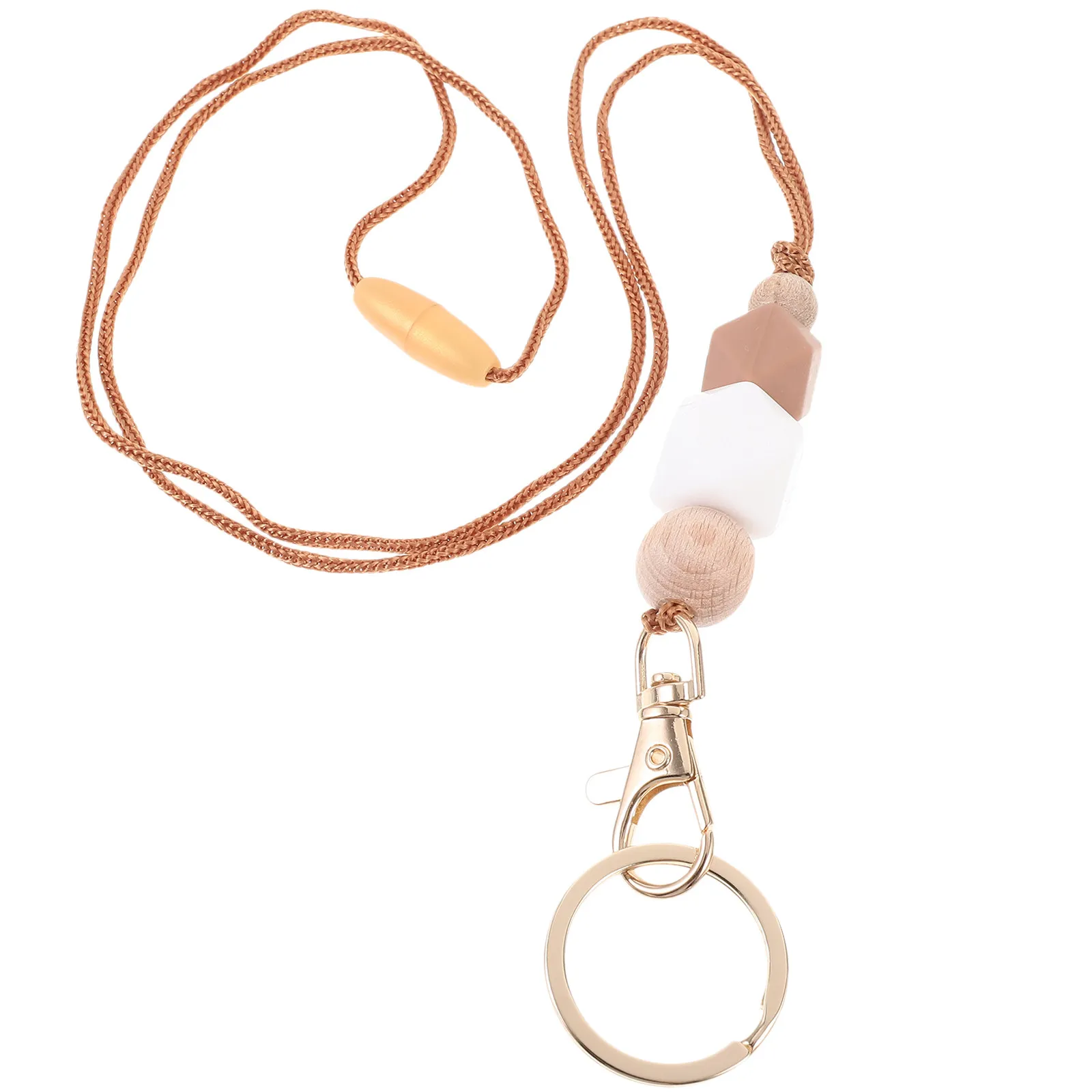 실리콘 비즈 끈 심플한 디자인 강력한 탄력성 긴 수명 수명이 긴 조절 가능한 끈 교사용 ID 카드 홀더 장식