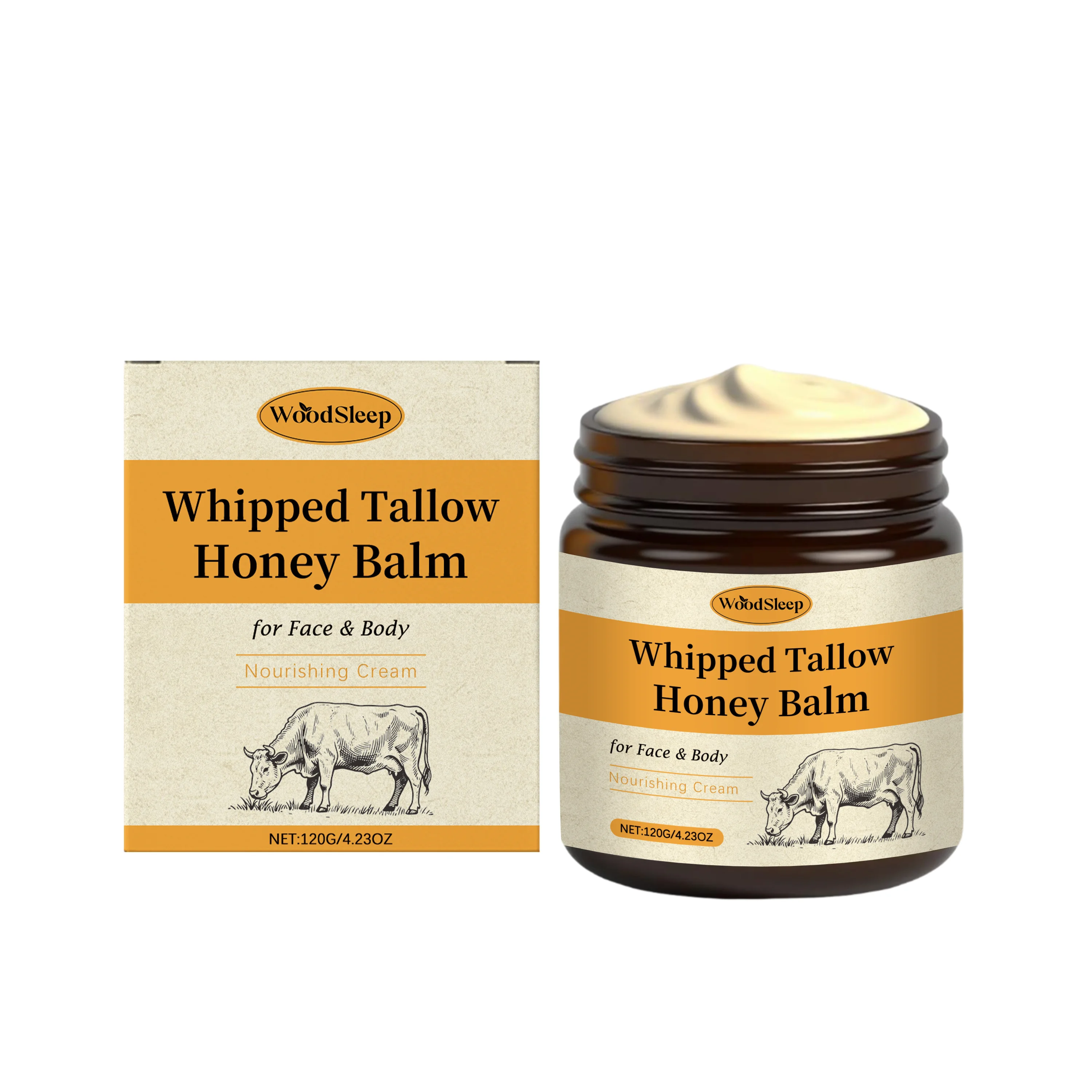 Honey & Beef Tallow Moisturizing Cream - Deep Nourishment, Moisture Locking & Daily Gentle Care for Dry Skin