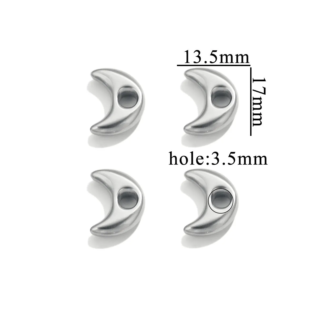 Stainless Steel Love Five-pointed Star Big Hole Hexagonal Separator Bead Titanium Steel DIY Jewelry Necklace 9
