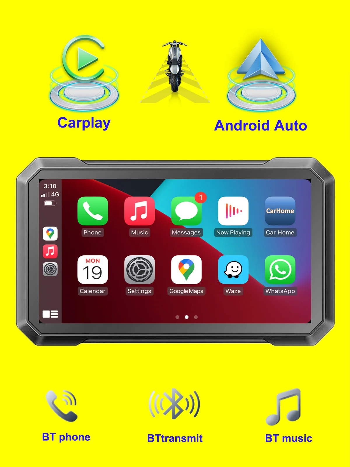 GPSNavigationMotorcycleWaterproofCarplayDisplayMotorcycleC7Inch