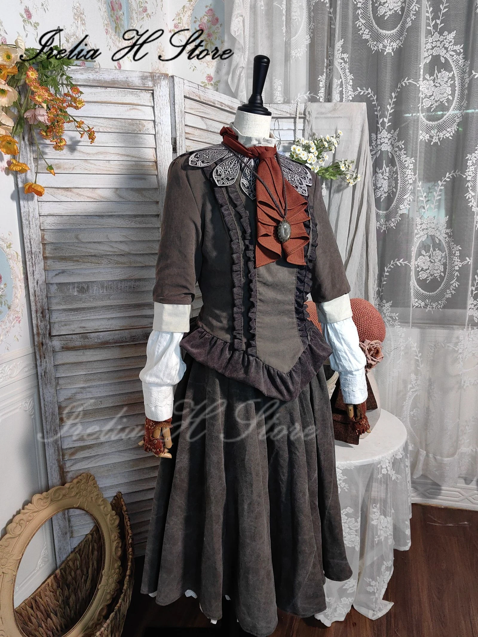 Irelia H The Doll from Bloodborne Lady Maria Cosplay Costume Original  embroidery version Middle Ages Game Halloween Party dress - AliExpress, image size:1600x2133