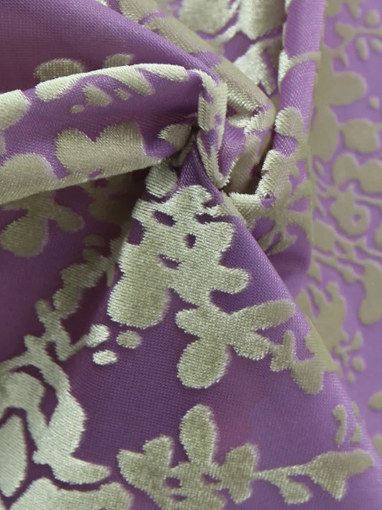 Sexy Velvet Swing Collar Fishtail Dress Plus Size 2025 Autumn Elegant Flocking Floral Premium Women Mermaid Dress