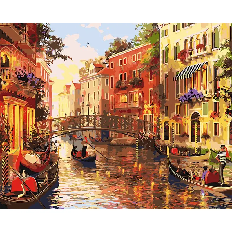 Venice Cityscape DIY Oil Painting Kit – Hand-Painted Canvas Art