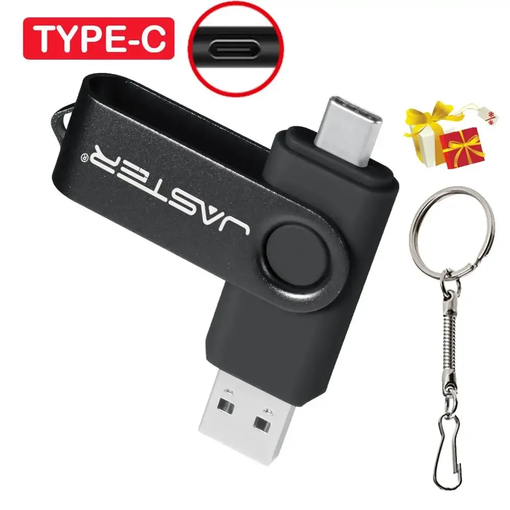 Jaster 2ni1 Type-c Usb 2.0 Flash Drive 64gb High Speed Pen Drive With Key Chain Black Memory Stick Creative Business Gift U Disk - Usb Flash Drives - AliExpress