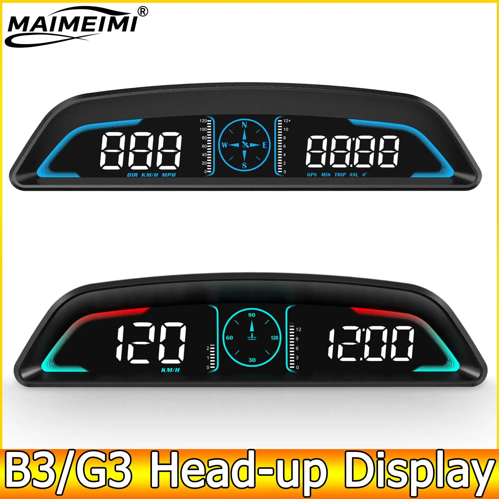 AD Car B3 OBD/G3 GPS Head Up Display velocímetro Digital pantalla HUD multifuncional con función de alarma accesorios para automóviles 1