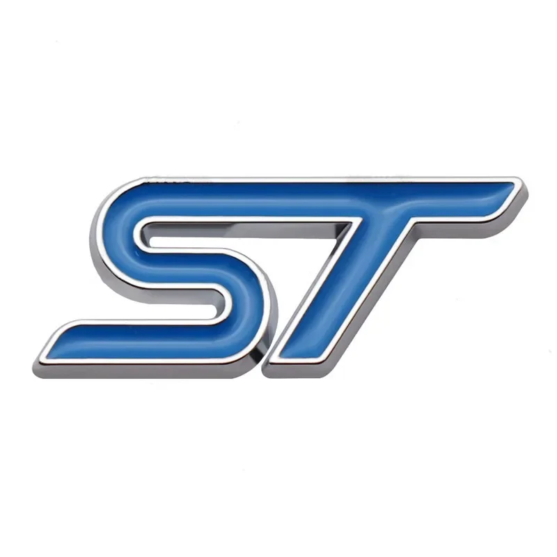 포드 포커스 MK2 MK3.5 MK4 Kuga Puma Fiesta ST 스티커 액세서리 용 3D 금속 ST 로고 배지 데칼 자동차 핸들 엠블럼