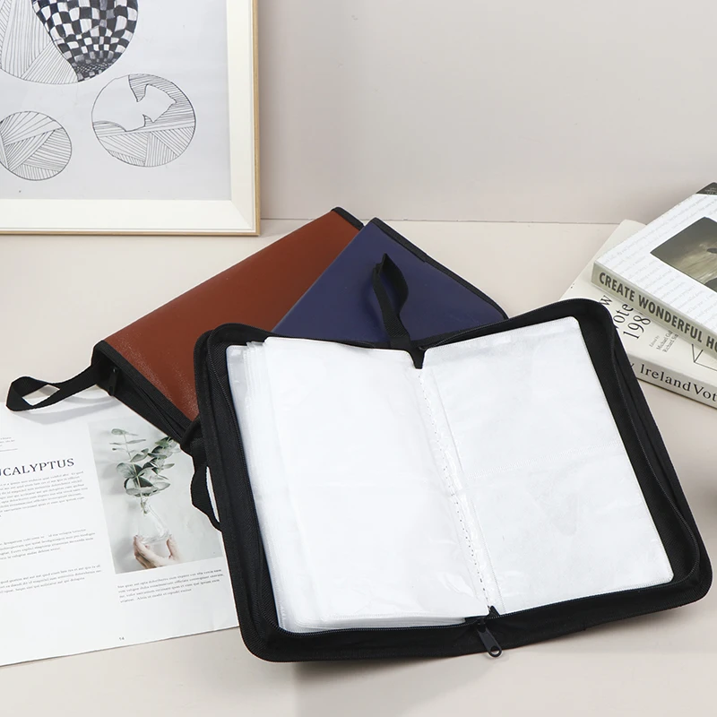 Car CD Case Disc Dvd Storage Bag PU High-capacity Sleeve Holder Storage Box Wallet Box Handbag Organizer With Zipper 80 sheets cd dvd storage bag cd dvd storage case