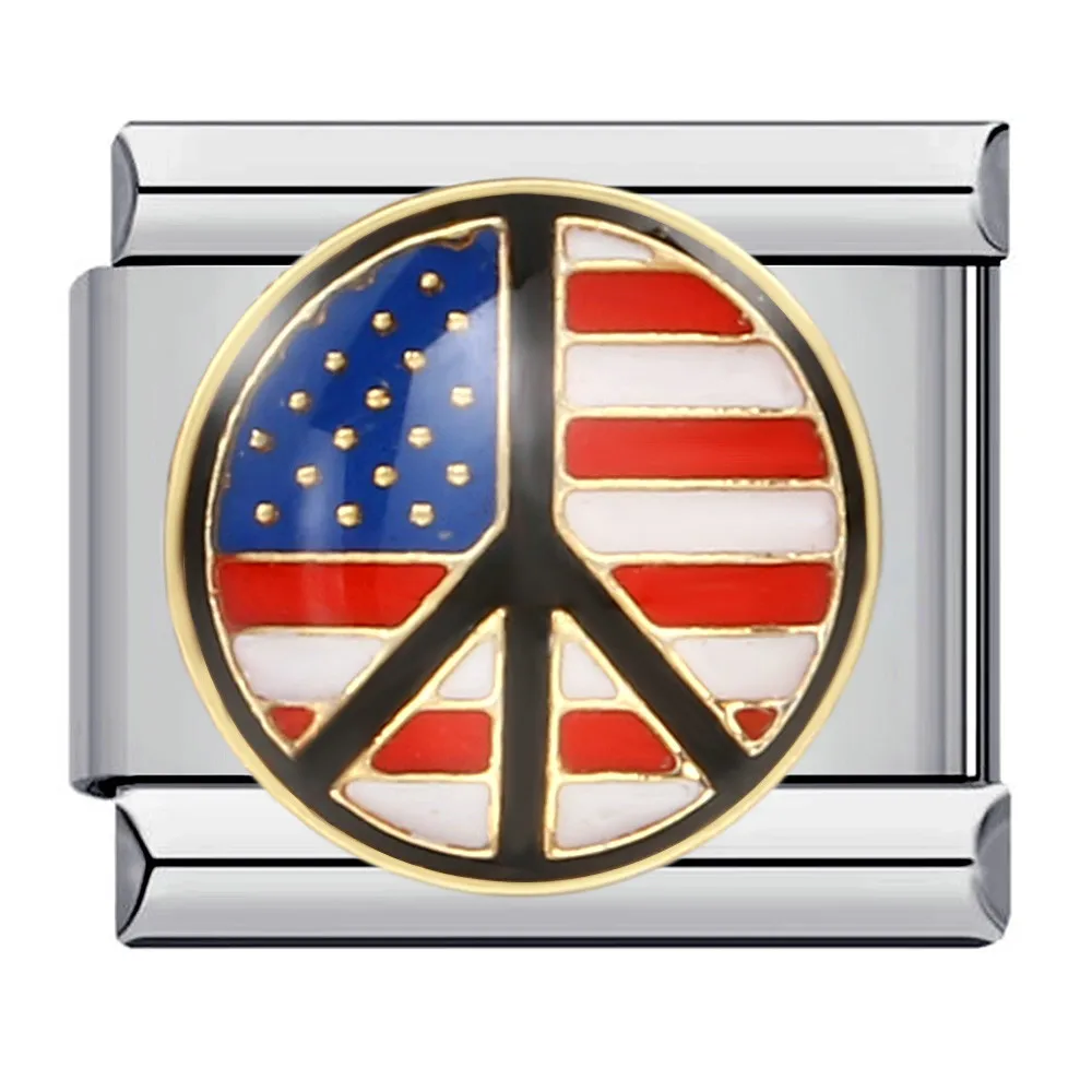 Semkeiyee USA Amerika LA NY Hawaii Culture Italienischer Charm, passend für 9 mm italienische Armbänder, DIY-Edelstahl-Damen- und Herrenschmuck – Detail 9