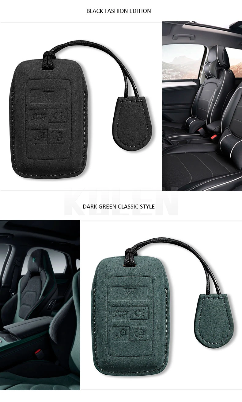 Leder Auto Fernbedienung Schlüssel Fall Abdeckung Shell Für Land Rover Range Rover Evoque Discovery Sport Velar Jaguar XE E-PACE XF Zubehör – Detail 6
