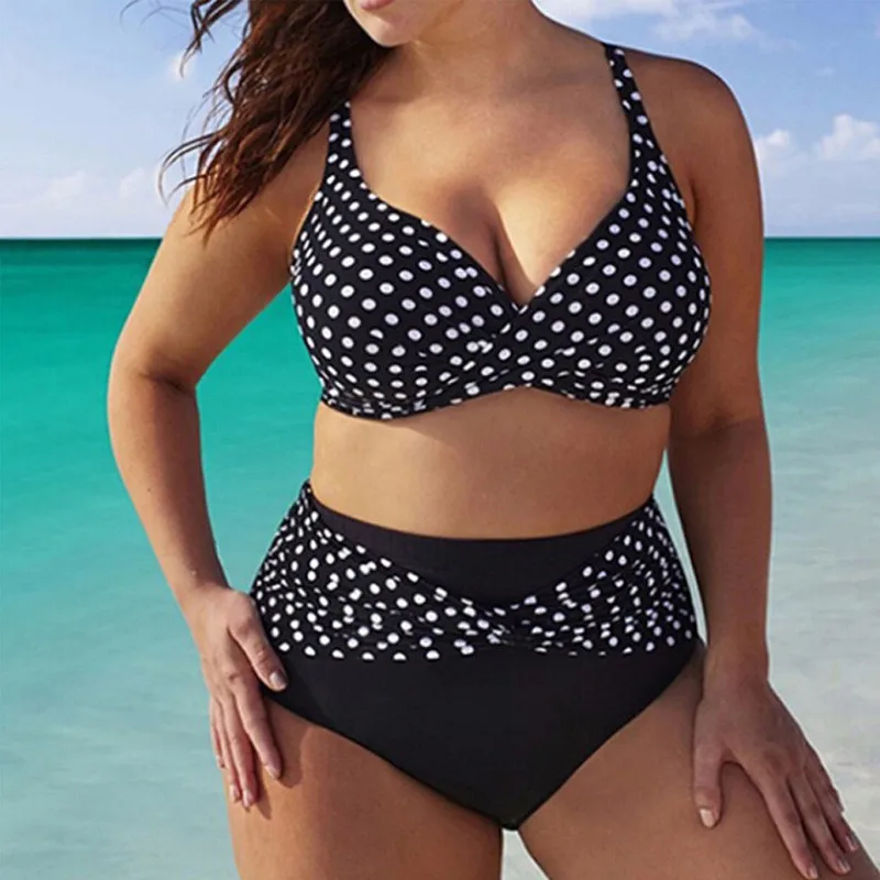 Plus Size Swimsuit Women's Tethered Sports Bag Bikini Swimsuit Set Big Breast Bathing Swimming Suit Bathers Beachwear