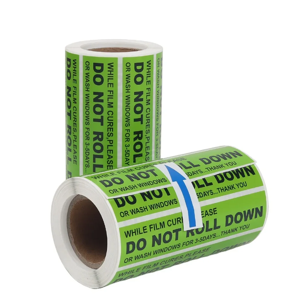 롤 다운하지 마십시오 경고 라벨 창 안전 마크 반사 테이프 스티커 이동식 자동차 스티커 흔적 없음 잔류물 없음