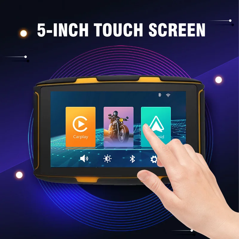KARADAR 5 인치 터치 스크린 야외 IPX7 방수 휴대용 오토바이 특수 네비게이터 지원 CarPlay 안드로이드 자동 MT5008