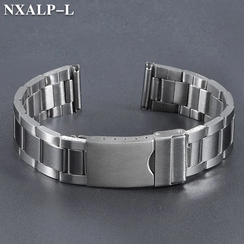 Premium Stainless Steel Watch Band Bracelet with Folding Buckle - Versatile Width Options
