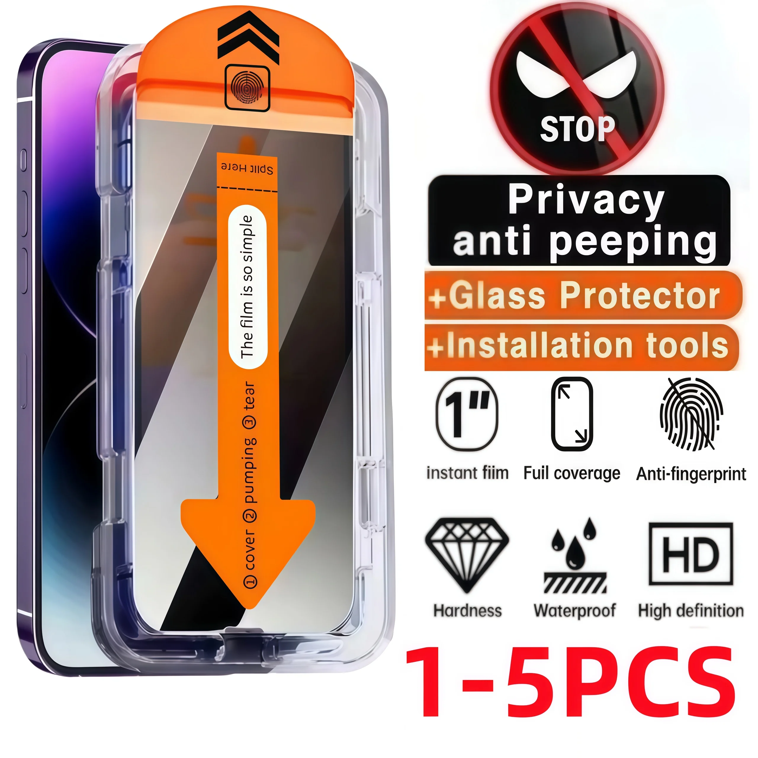 1-5 pièces protecteurs d'écran de confidentialité pour iPhone 17 16 Pro Max 17 Air 15 14 Plus 13 12 verre trempé facile à installer verre anti-espion