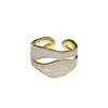 Vintage White Enamel Metal Irregular Shape Geometric Open Adjustable Ring for Women Girl Fashion Jewelry Birthday Gifts 6