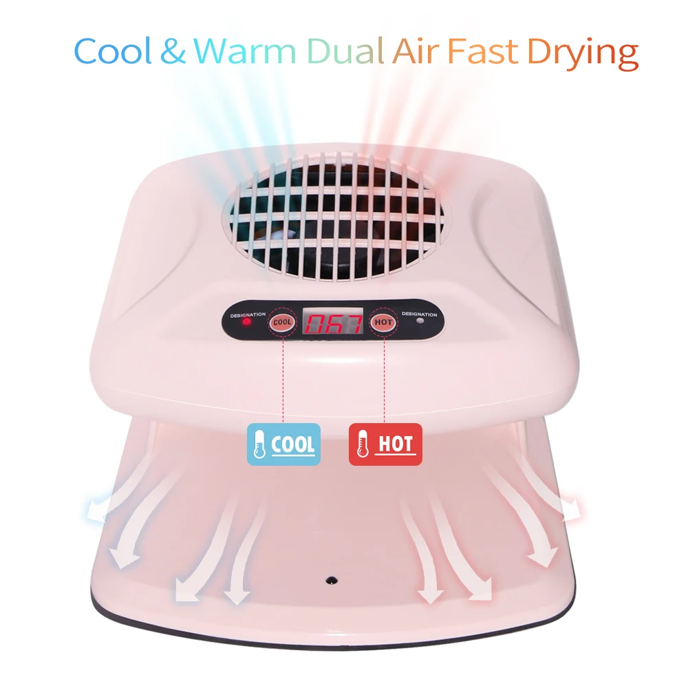 LULAA Cold Hot Air Nail Dryer Manicure Nail Fan Infrared Automatic Warm Cool Wind Blower Dryer For Nail Polish Fast Curing 2