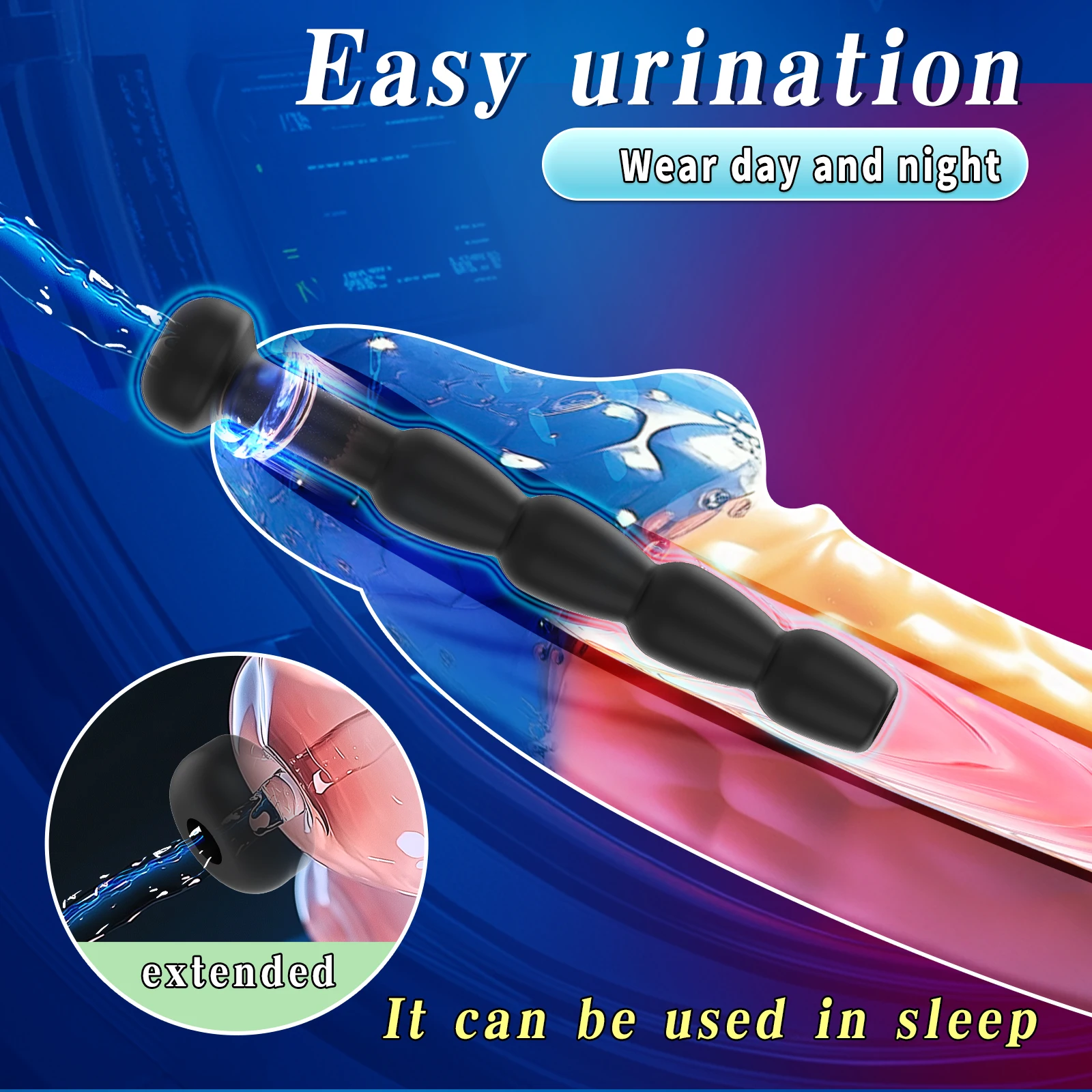 Silicone Penis Plug Urethral Toys Man Horse Eye Stick Urethral Sounding Rod Urethra Dilation Catheter