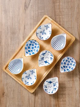 4 pezzi piatto in ceramica stile giapponese per uso domestico condimento in ceramica mini piatto per immersione sushi salsa di soia snack stoviglie 1