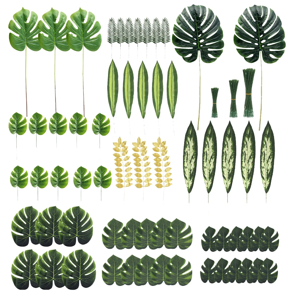 Künstlichen Grün Tropical Palm Blätter Brasilien Blatt Dschungel Safari Geburtstag Party Dekoration Hochzeit Home Decor Tabelle Gefälschte Pflanzen – Detail 8