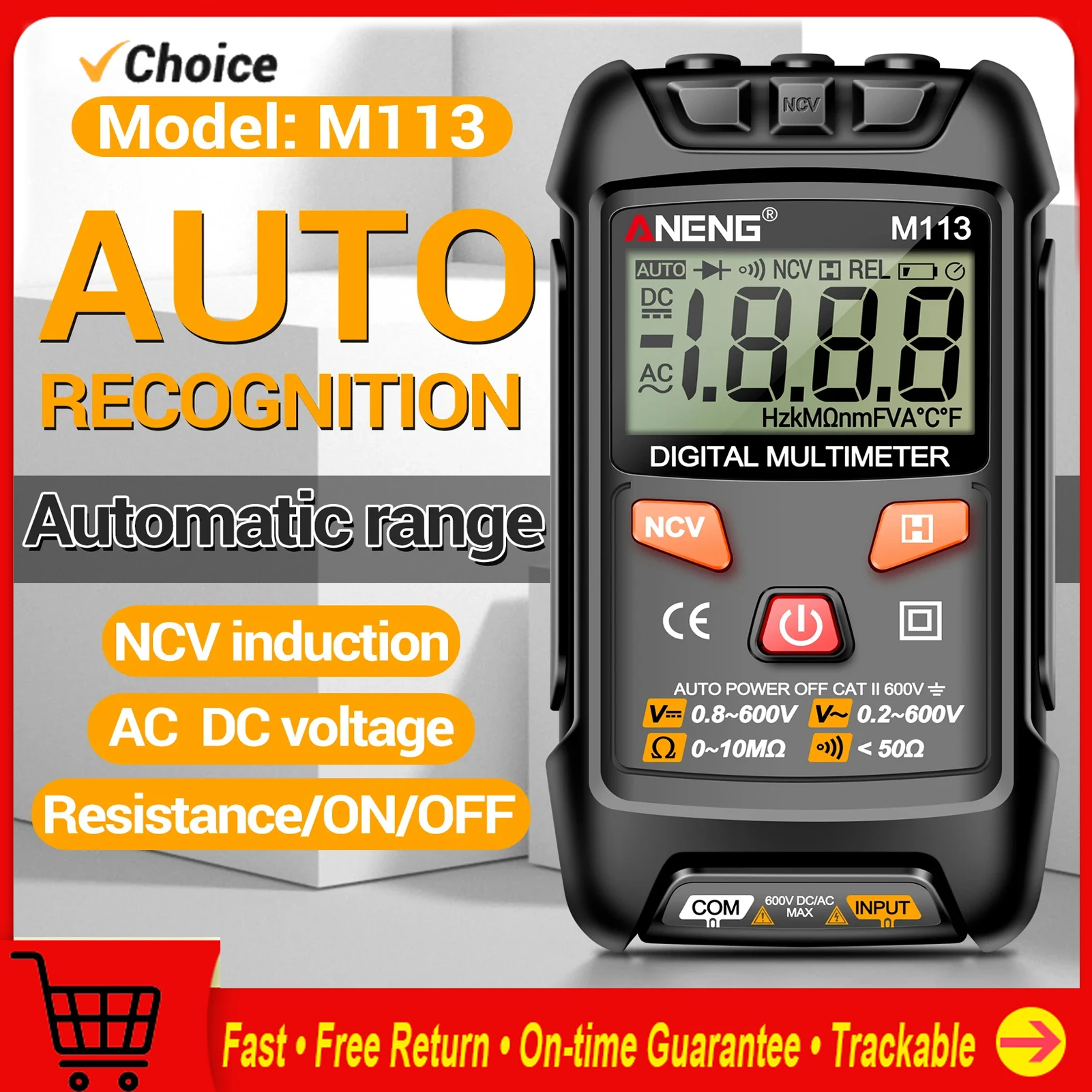 ANENG-M113-Digital-Mini-Multimeter-Tester-Intelligent-AC-DC-Voltage ...