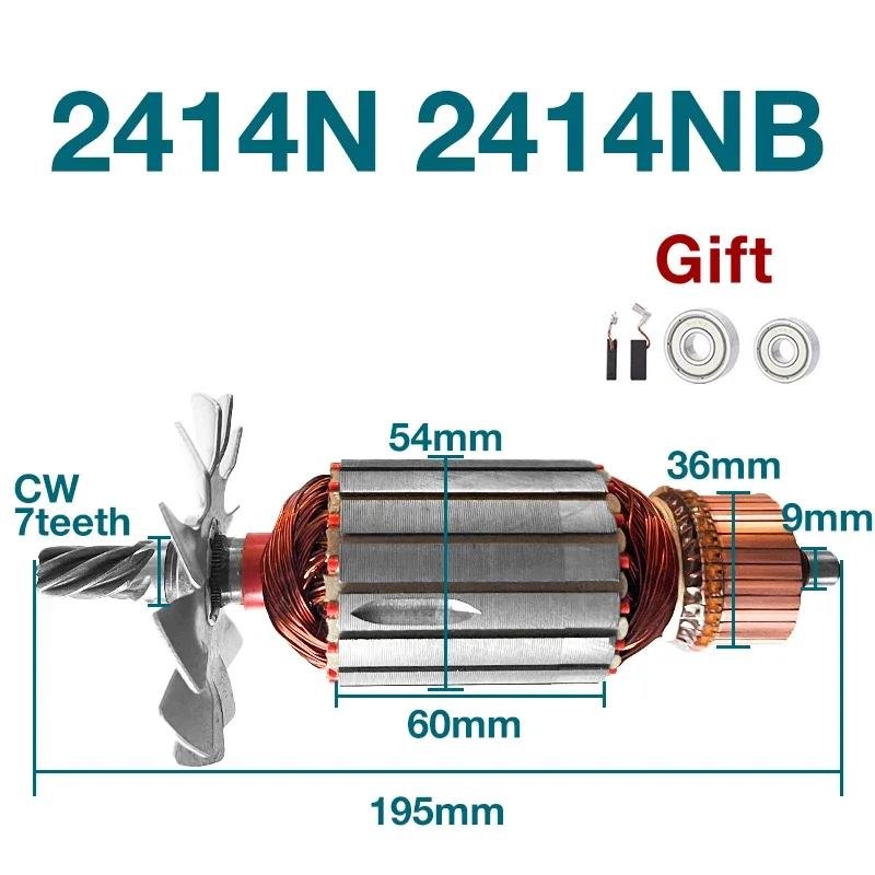 AC220-240V Armature Replacement for Makita 2414N 2414NB Cutting Machine Rotor Armature Anchor Power Tools Accessories