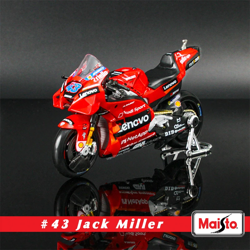 1/18 para MAISTO - Moto GP Racing - Ducati Lenovo #93 Marc Marquez #73 Alex Marquez 2024 Gresini Racing MotoGP - Juguete para niños a partir de 15 años - M36399 (2024 Gresini No.73