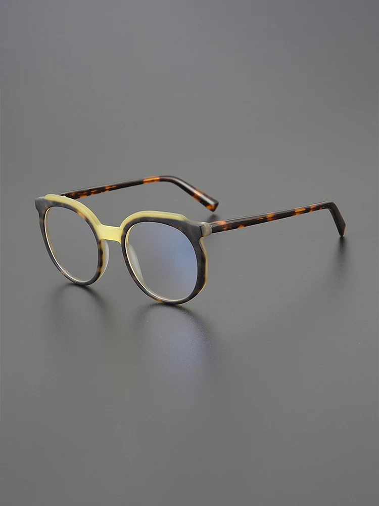 

Niche fashion match multi-colored small round glasses frame literary personality designer luxury brand optical prescription glas