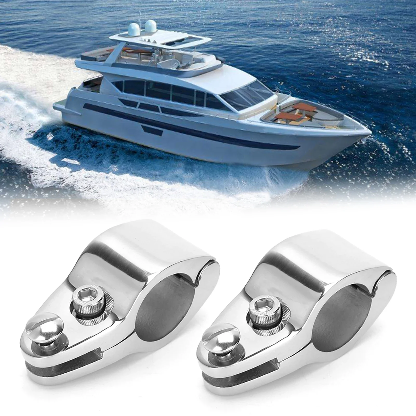 2pcs 316 Stainless Steel Boat Marine Hinged Upper Jaw Slide Hinge Hardware Fittings 20mm/22mm/25mm/30mm/32mm Jaw Slide Hardware 5